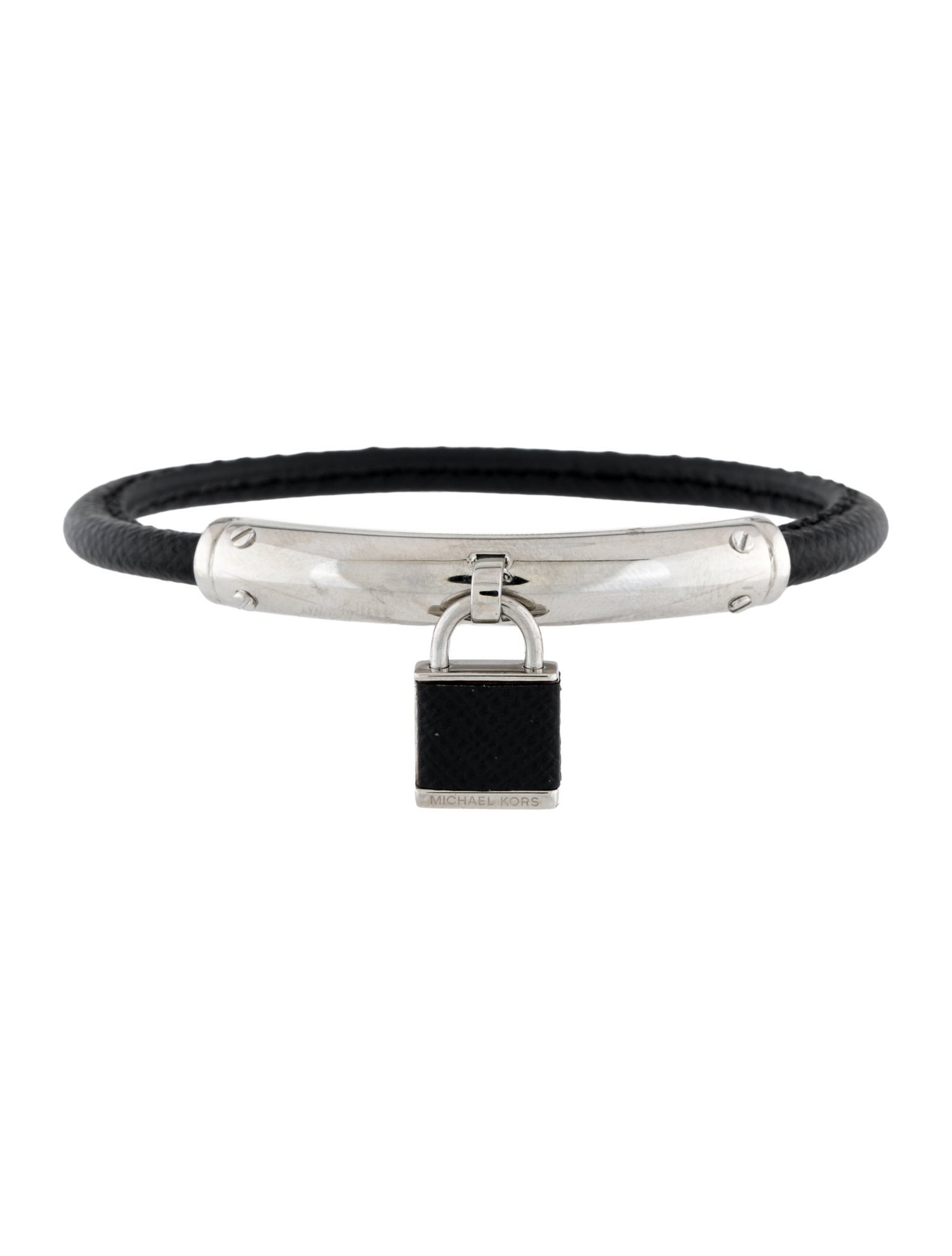 Michael Kors Leather Padlock Bangle Bracelet
